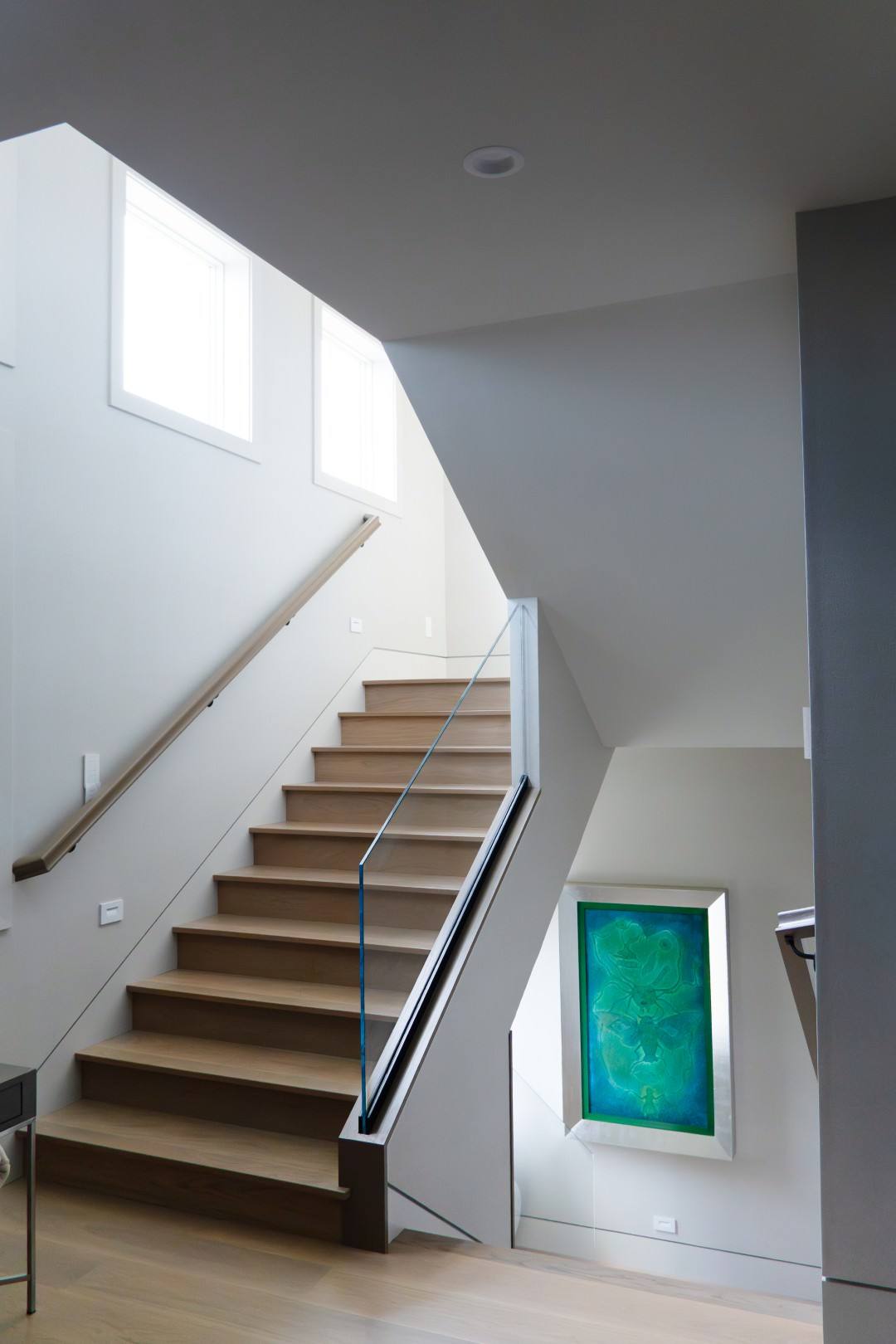 Interior stair with glass guard