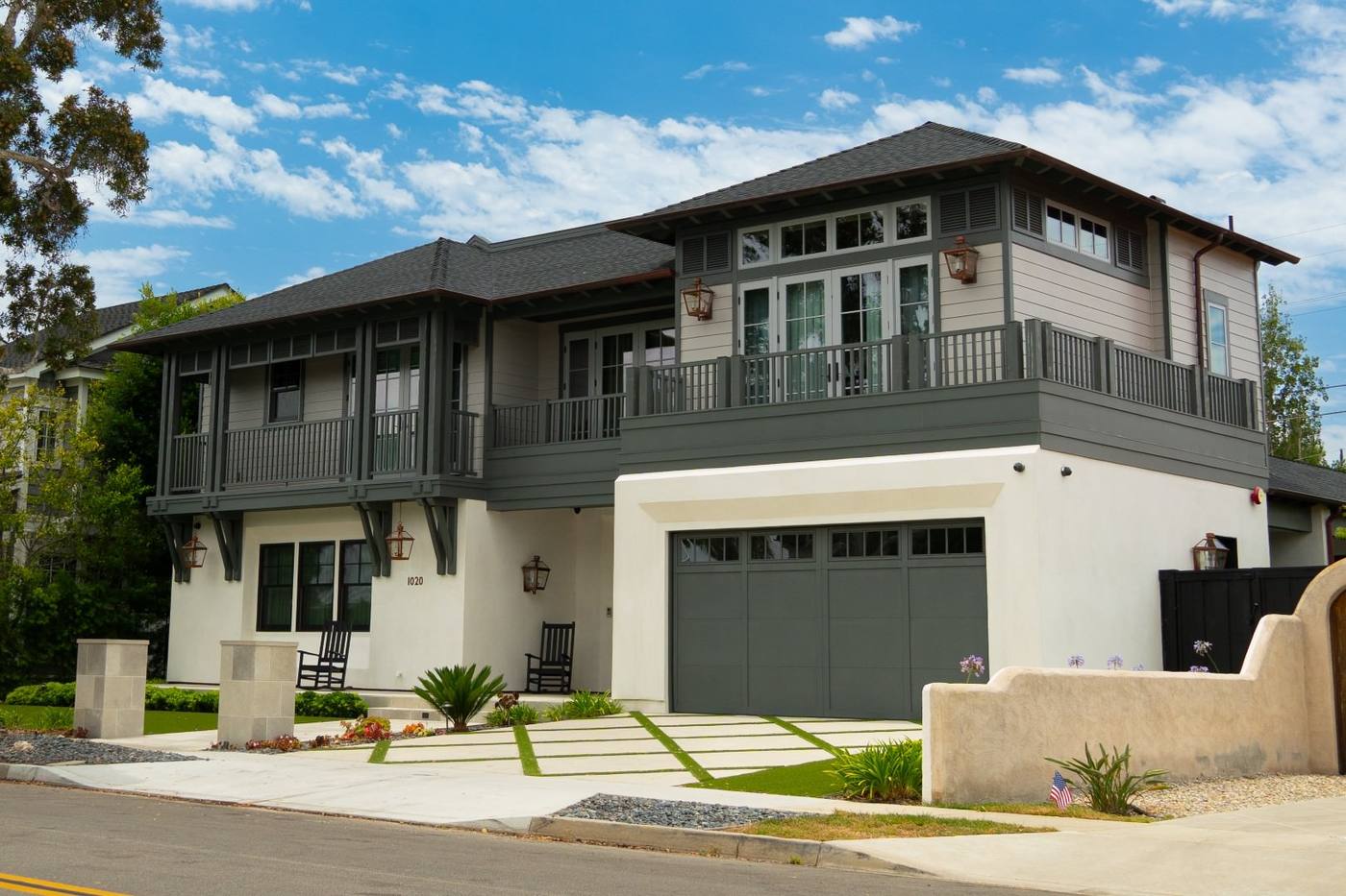 Custom home under construction in a San Diego coastal community